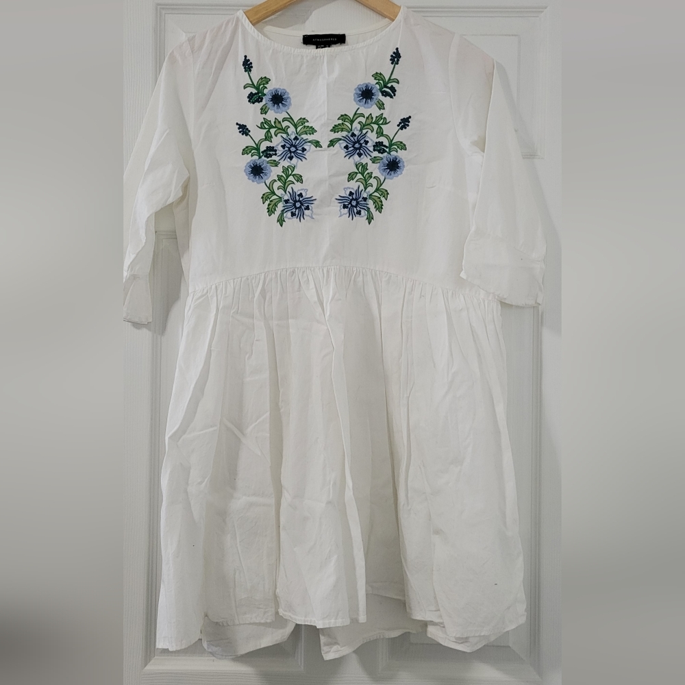 White poplin mini dress